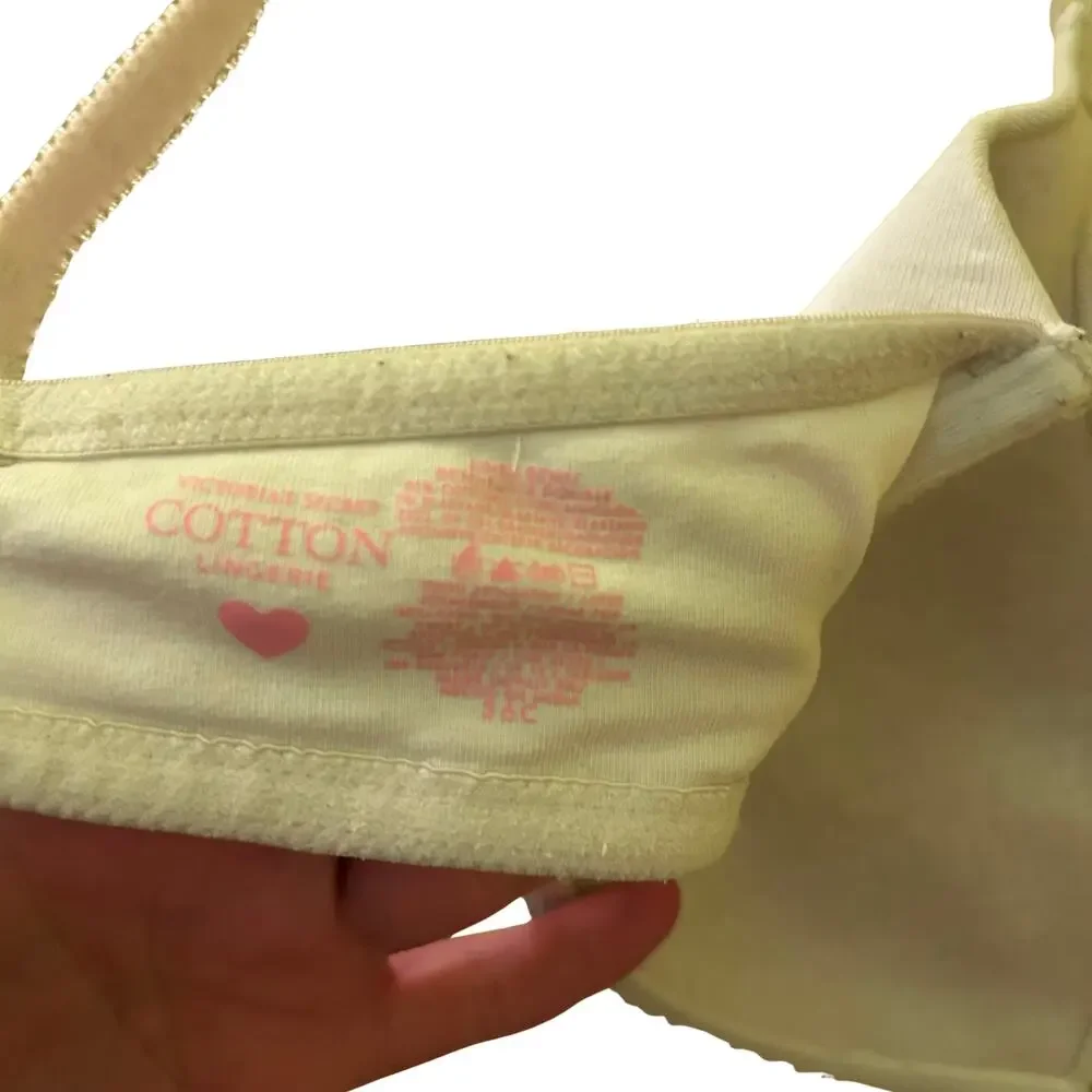 Victoria's Secret White Cotton Full Coverage T-Shirt Bra Size 36C Basics Casual